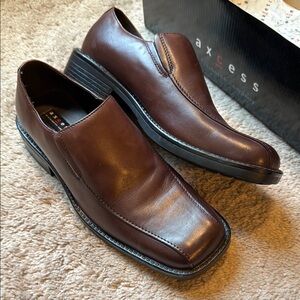 Axcess Brown Leather Loafers Slip-Ons
